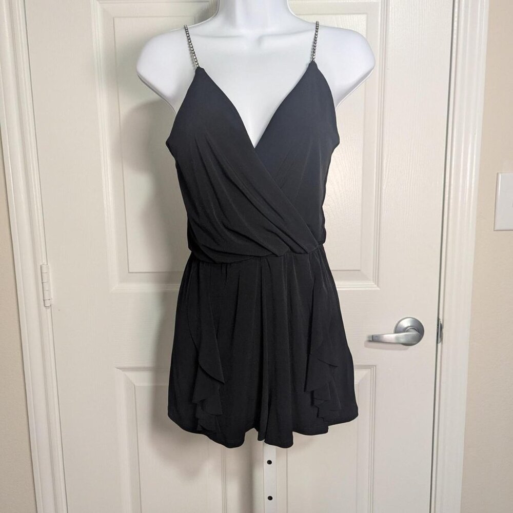 Topshop Black Spaghetti Strap Romper Playsuit- Size 2